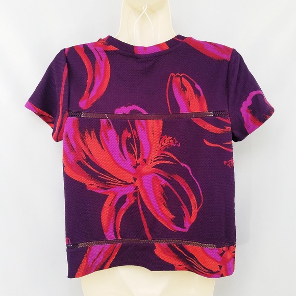 Worthington Petite Purple Floral Eyelet Top PS - Picture 5 of 7